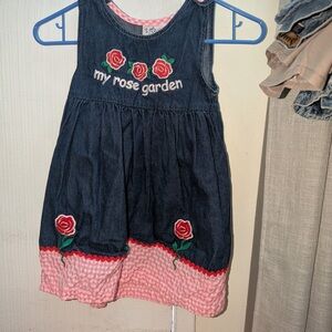Charming Denim Dress for Kids - Blue and Pink
